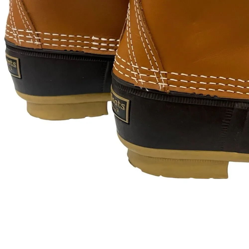 LL Bean Duck Brown Duck Rain Boots Size 6 Waterproof Leather Made in USA